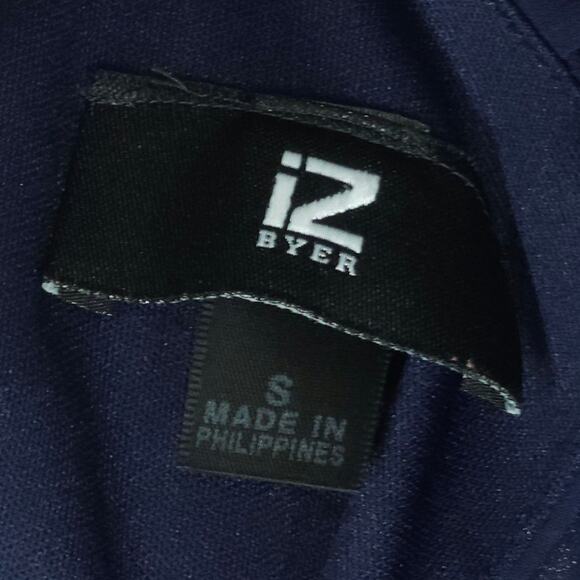 iZ Byer Dress Womens Small Navy Blue Sleeveless Pleated Chiffon Lined Elegant - Picture 6 of 12